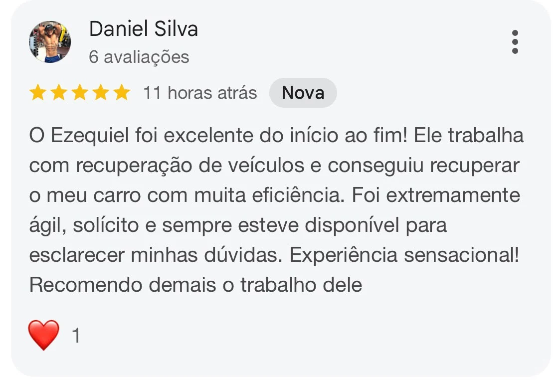 Avaliação pública de Daniel Silva no Google